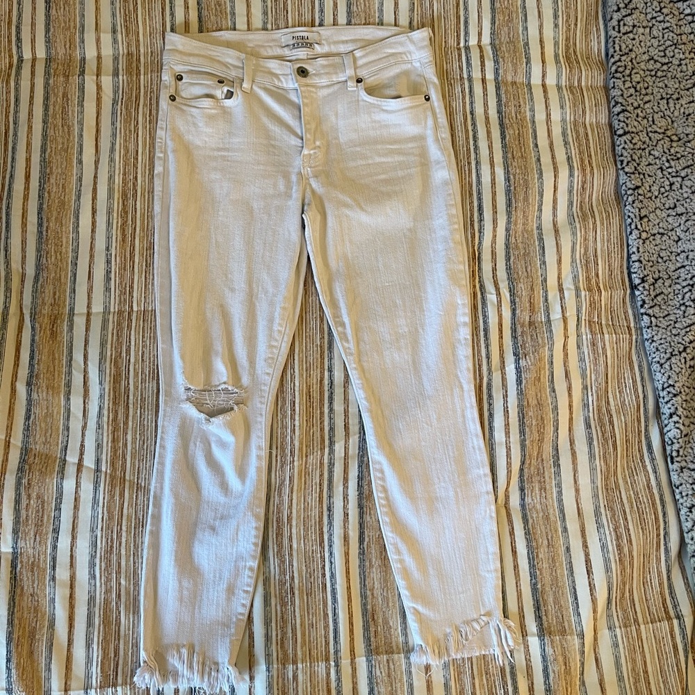 WOMENS WHITE PISTOLA JEANS‎